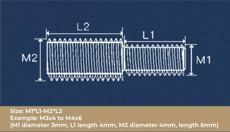 M3 M4 M5 M6 M8 M10 M12 M14 M16 304 Stainless Steel Camera Adapter Conversion Screw Converter Reducing Bolt Double Heads Screw