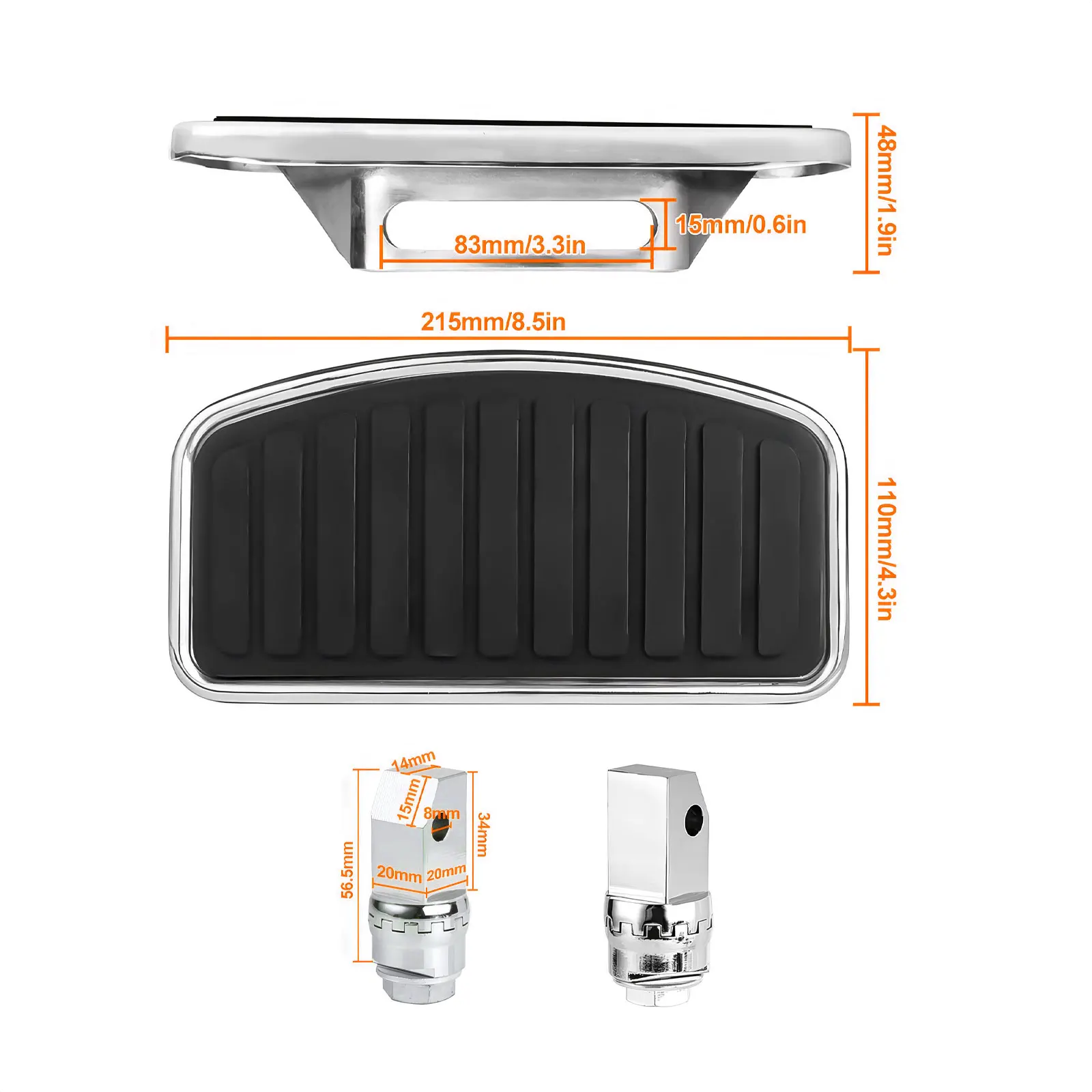 For Honda Shadow Sabre VT1100 All Year Motorcycle 360 Degrees Angle Left & Right Rear Passenger Footpeg Footboards Accessories