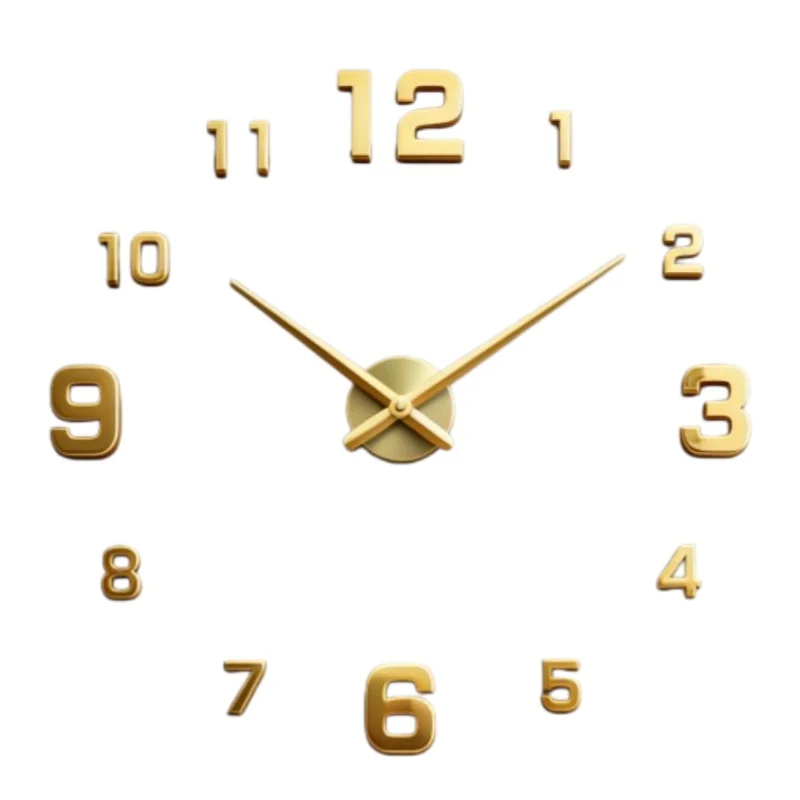 Nieuw modern design grote wandklok 3D DIY quartz klokken modehorloges acryl spiegelstickers woonkamer home decor horloge - afbeelding 2