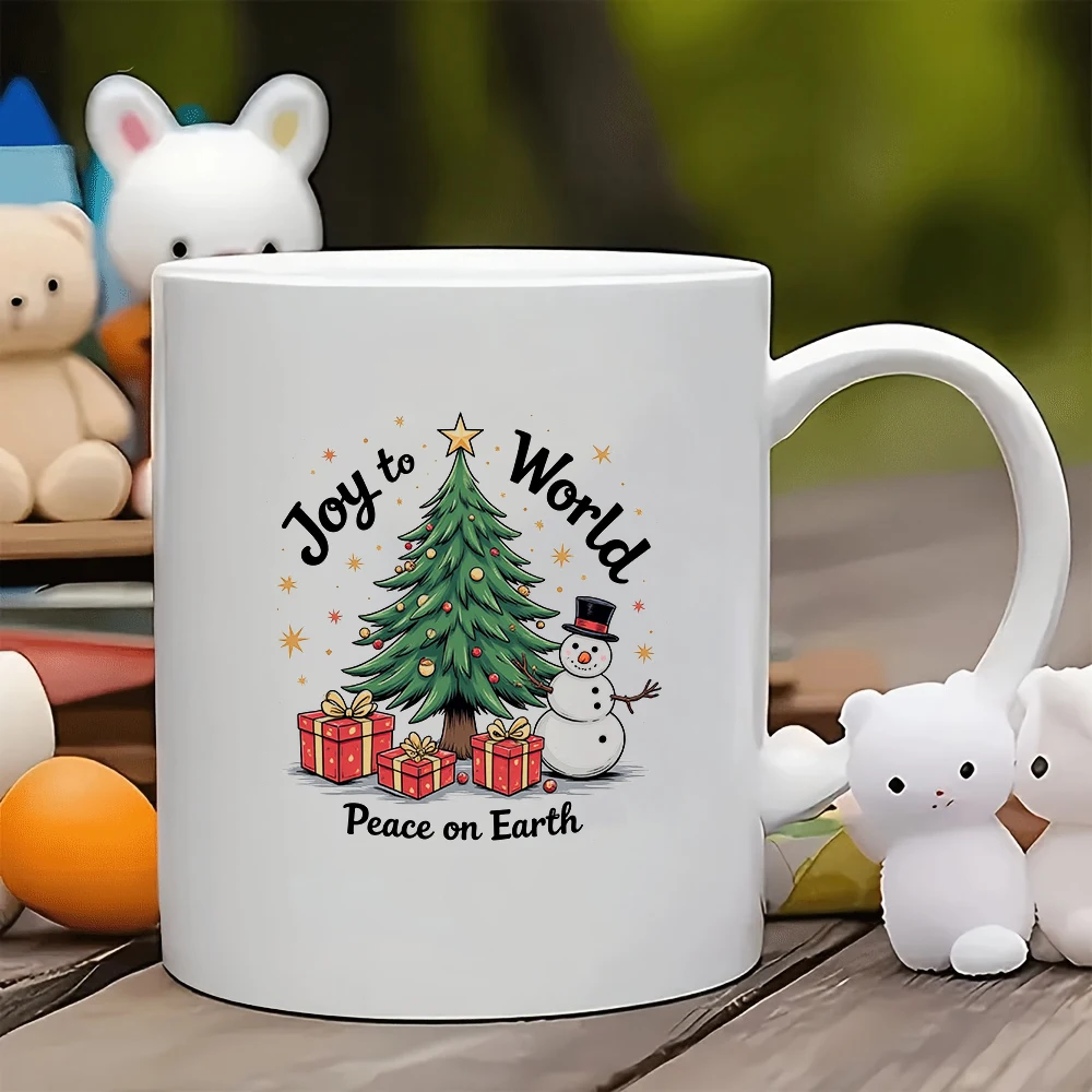 

11oz Mugs + Cartoon Christmas Tree Theme + Kids Cup Christmas Gift Family Office Coffee Cup Set
