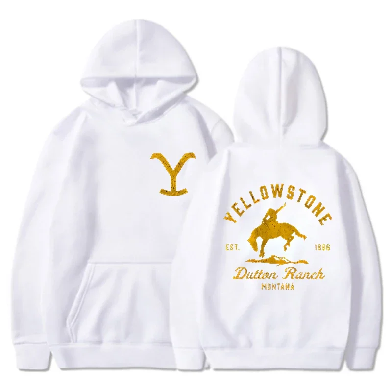 Classic Fashion Yellowstone Dutton Ranch Printed Hoodies for Men and Women Buttoned Hoodied Jersey Sweatshirt Tops