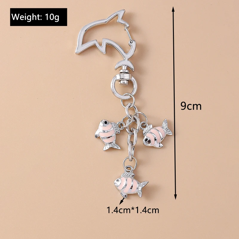 Aihua Schöne Y2K Sommer Strand Ozean Goldfisch Tintenfisch Wal Delphin Schlüsselbund Für Frauen Schlüssel Ringe Handtasche Anhänger Souvenir Geschenke – Detail 13