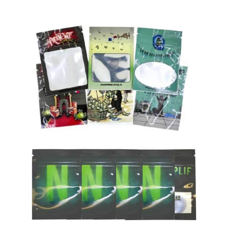 7 x 10 cm holografischer Zip-Lock-Beutel für Süßigkeiten und Kekse, wiederverschließbar, wasserdicht, Cartoon-Mylar-Beutel, Aufbewahrungsbeutel für Lebensmittel, Antioxidationsbeutel
