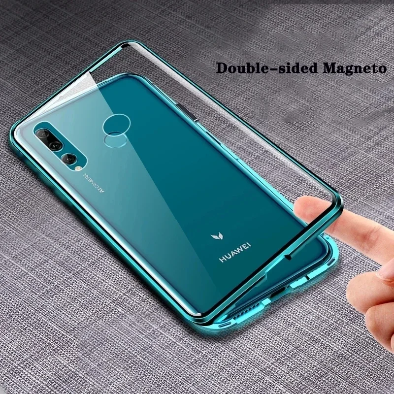 Magnetic For Huawei Mate 50 40 30 Pro Honor 60 50Pro Huawei P50 P40 P30 Pro Double Sided Glass Cover 360 Degree Metal Phone Case