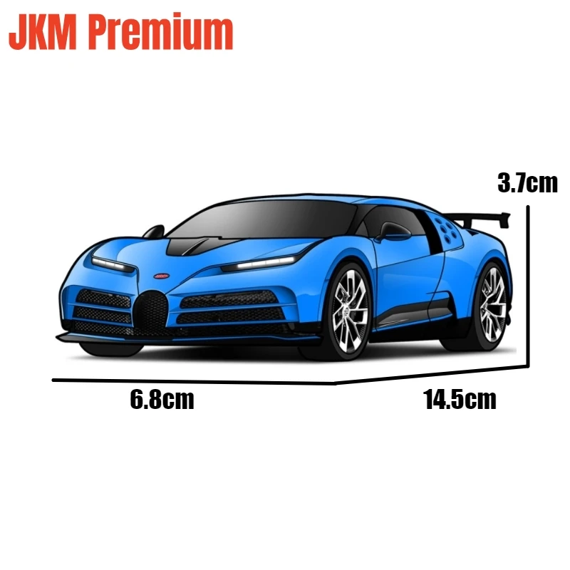 1/32 Bugatti EB110H Centodieci Toy Car Miniature JKM Diecast Super Sport Vehicle Model Sound & Light Collection Gift For Boy Kid