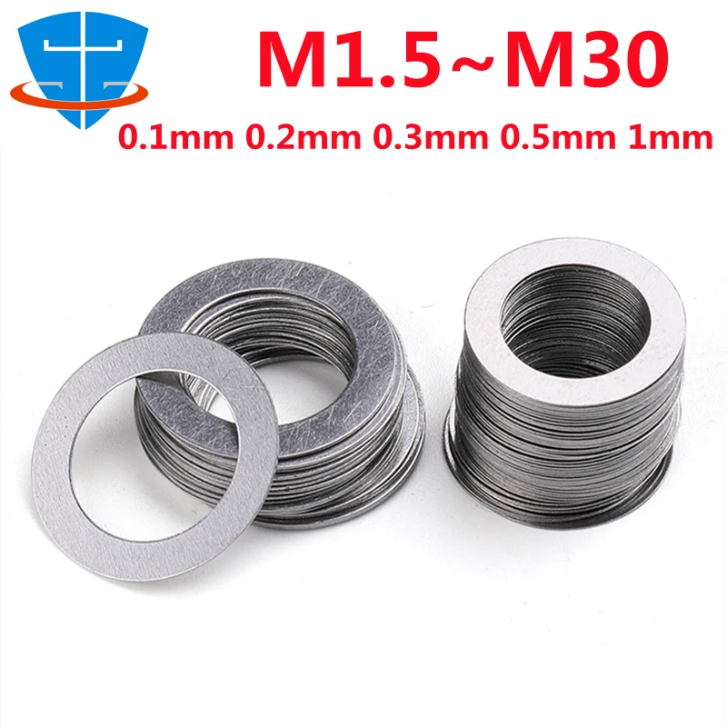 DIN988 0.1mm Precision Shim Ring M1.5 M2 M3 M4 M5 M6 M7 M8 M9 M10 M11 M12~M30 304 Stainless Steel Adjust Gasket Thin Flat Washer