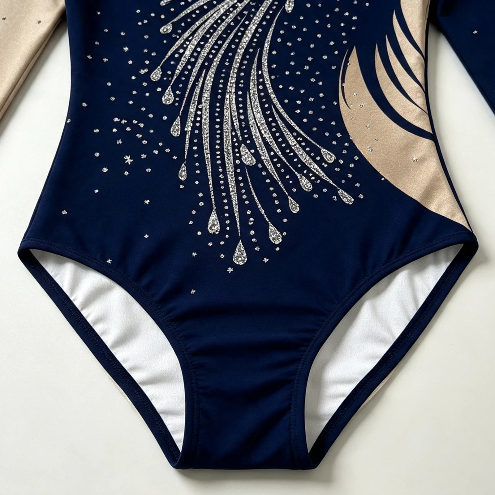 Kinder Mädchen Gymnastikanzug Eiskunstlauf Ballett Tanz Performance Kostüm Bedruckter Rundhals Langarm Bodysuit Tanzbekleidung – Detail 8