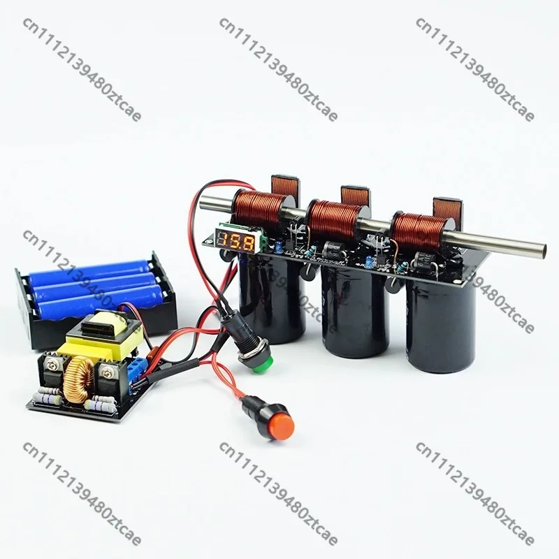 High Voltage Integrated Multi-stage Electromagnetic Gun DIY Coil Gun Kit, Physics Science Education  Assembly Module