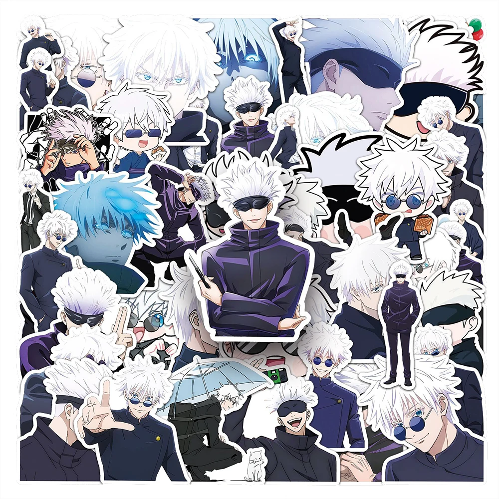 10/30/50 Stück Gojo Satoru Anime Jujutsu Kaisen Aufkleber Cartoon-Charakter Abziehbilder für Notizbuch, Handy, Gitarre Coole Sticker Dekoration Spielzeug