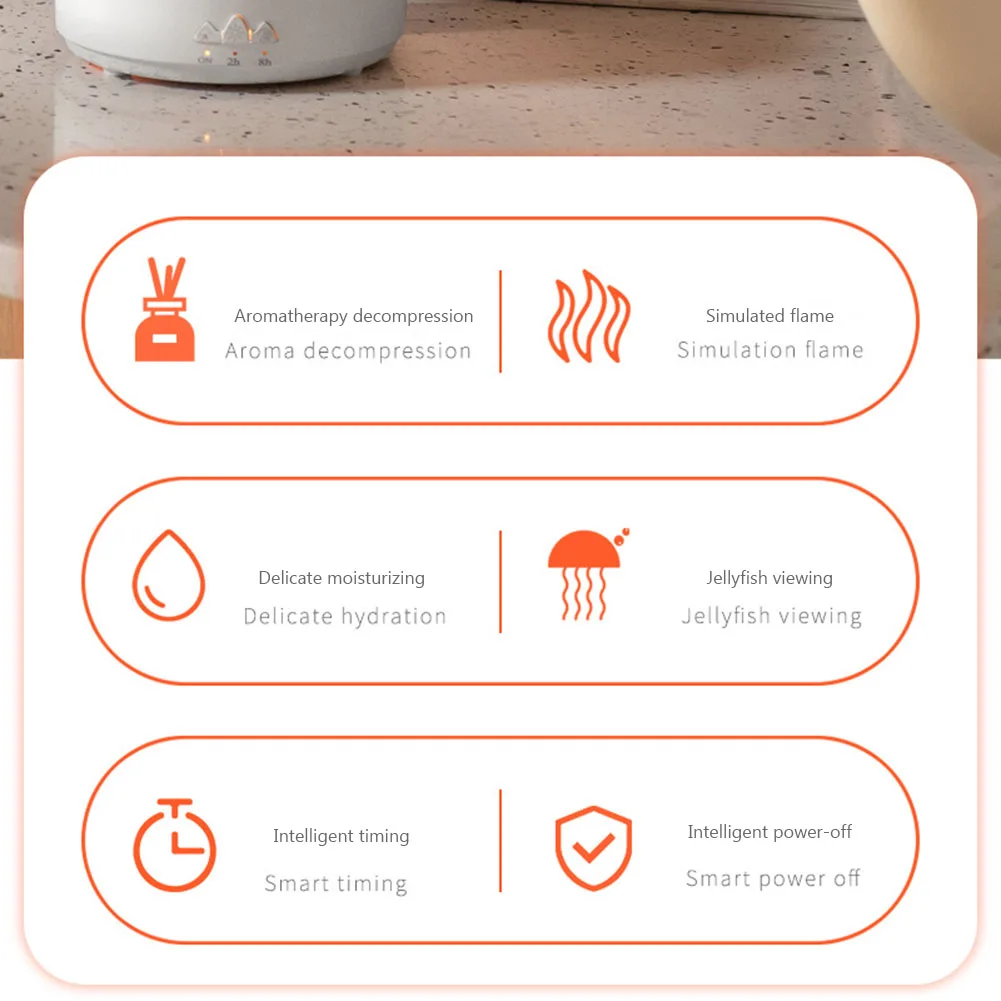 Flame Aromatherapy Humidifiers 360ml Air Humidifier Electric Aroma Diffuser Essential Oil Purifier Aromatherapy Night Light