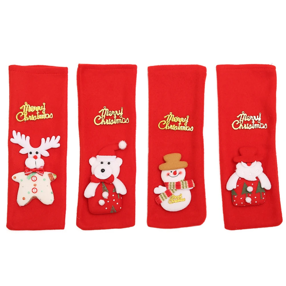 

4Pcs Christmas Wine Bottle Cover Classic Pattern Festive Decoration Xmas Party Table Decor Cover for Wine Bottle