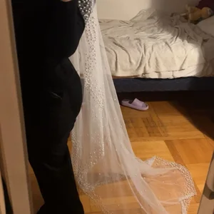 Voll dichte Perlenkante Brautschleier, Hochzeitsschleier, Brautzubehör, Elfenbein, Luxus, 1 Schicht 12 Hauptverkäufe Mantilha - №10