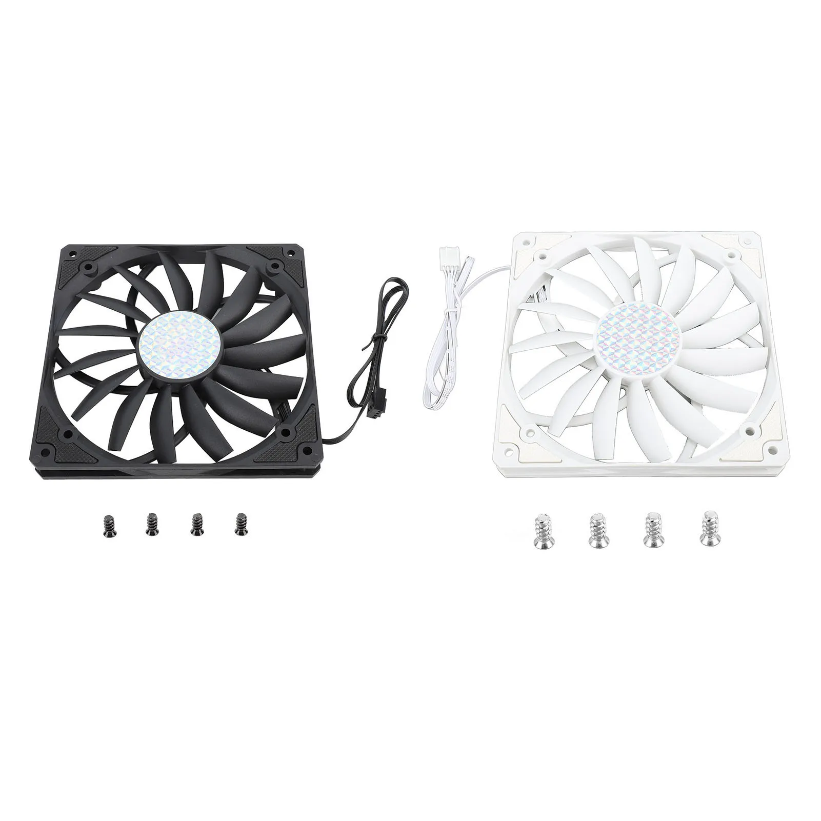 PC Cooling Fan 140mm 12V 15 Blade Plug and Play PWM Case Fan Ultra Thin 15mm 4 Pin 1100RPM MFDB Bearing for Computer