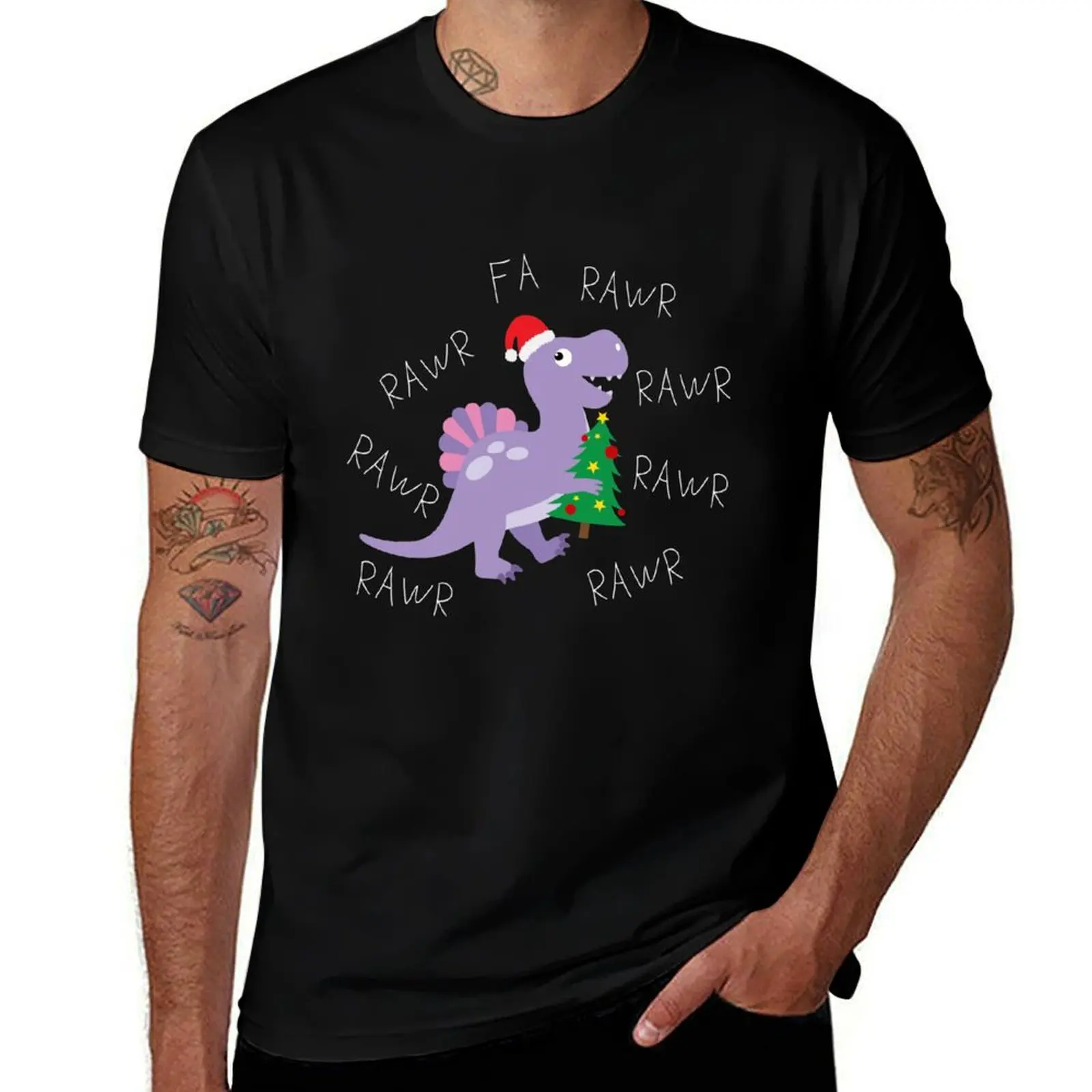 Christmas dinosaur T-Rex archaeologist gift T-Shirt Casual Graphic Print Tee T-Shirt