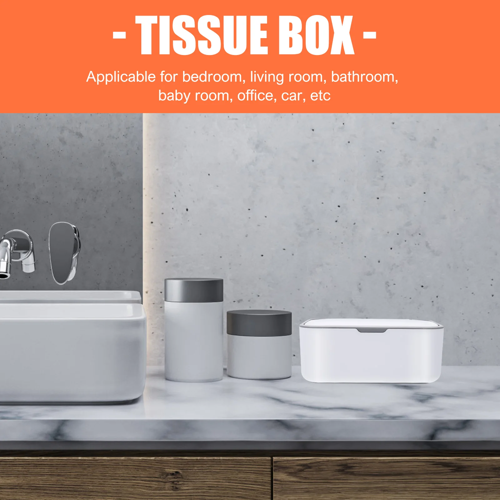 

Wet Dry Tissue Box ganizer Pp Material Compact Light Cover Dust Proof Bedroom Living Room Bathroom Office Car Storage
