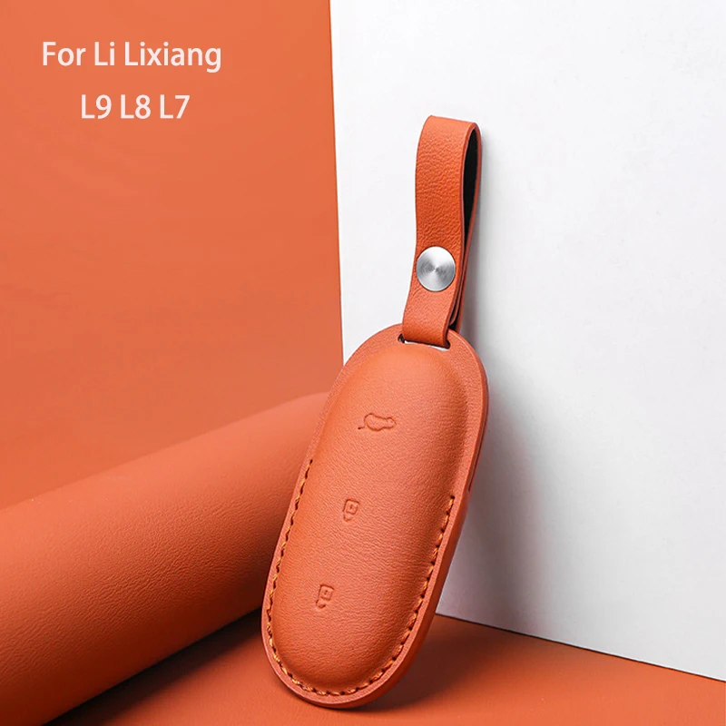 Leather Car Key Case Shell Keychain for Lixiang One L9 L8 L7 Key Case Cover for LI Lixiang Leading Ideal L7 L8 L9 2022 2023 2024