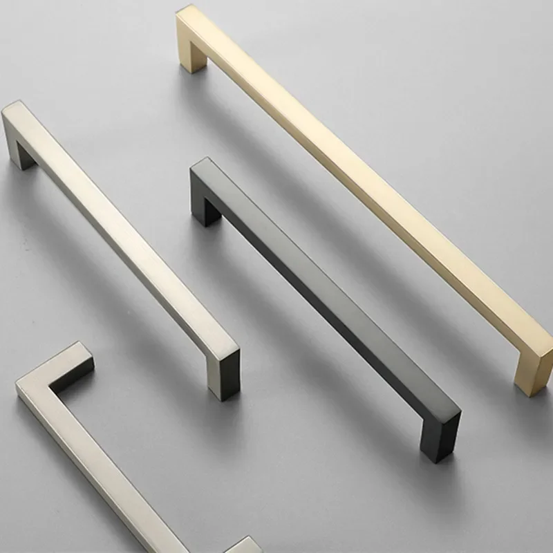 Modern Cabinet Handles Kitchen Door Handles Drawer Knobs Aluminum Alloy Wardrobe Door Handles Brushed Modern Style Hardware