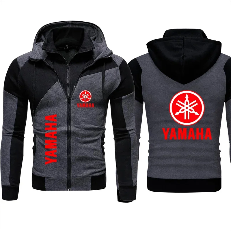 Yamaha Hoodie Motorcycle Logo Print Men\'s Biker Jacket Zipper Sweatshirt Men Sportswear Yamaha Clothing Male Red Hoody S-3XL