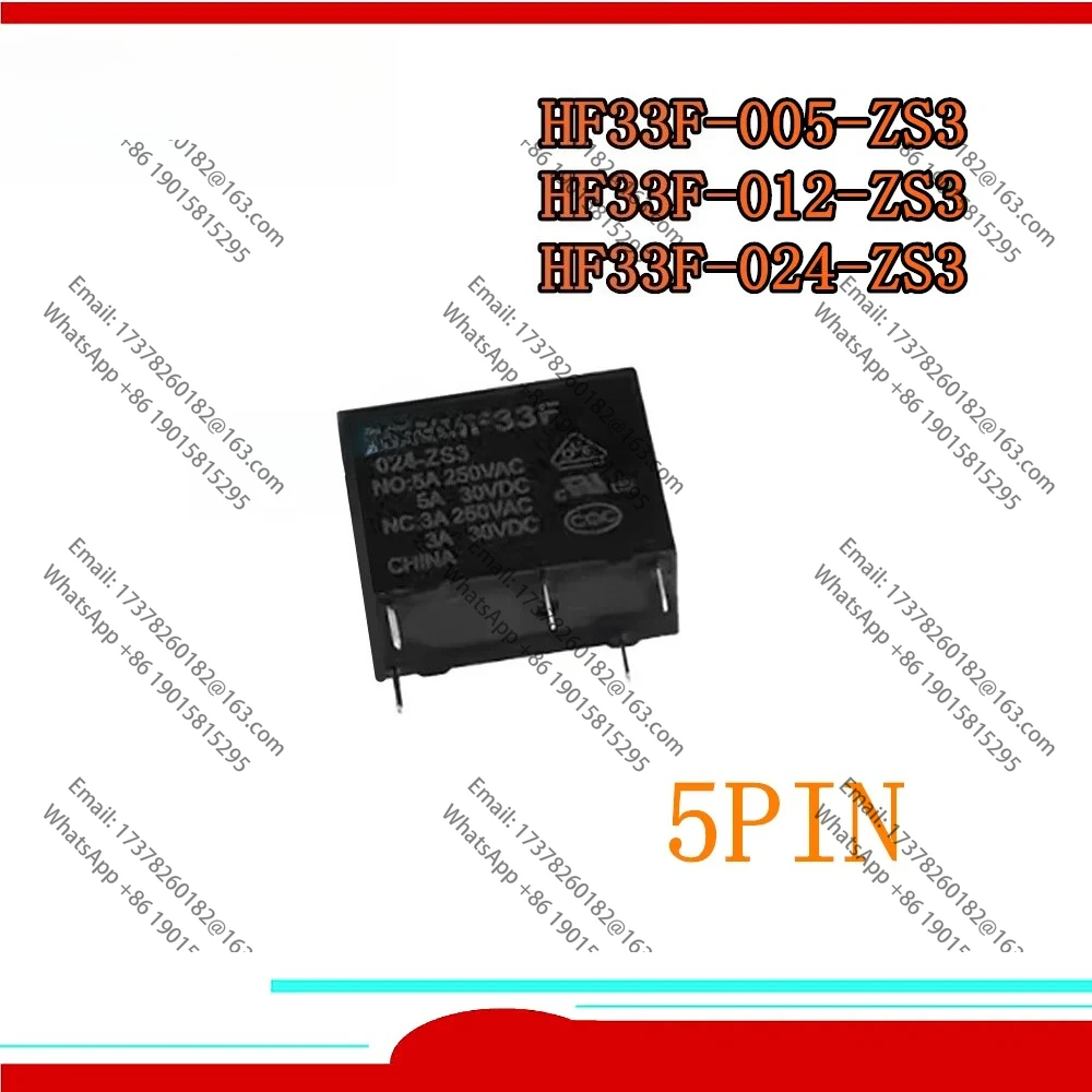 

10 шт. новое реле Hf Jzc-33f-005-ZS3 5 В постоянного тока JZC-33F-012-ZS3 12 В постоянного тока JZC-33F-024-ZS3 24 В постоянного тока JZC 33F 012 ZS3 HF33F-012-ZS3 5A 5 контактов