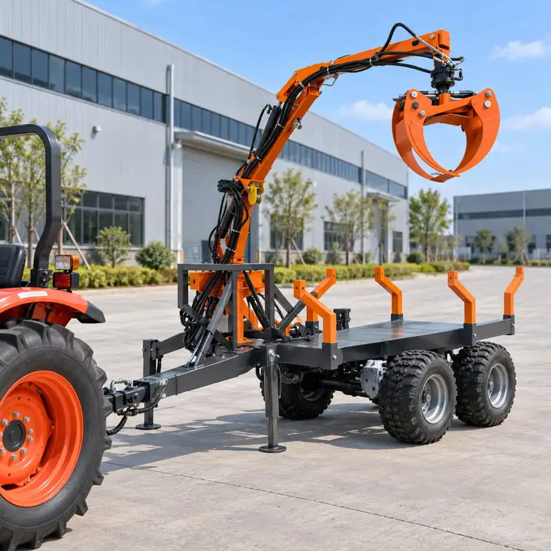 Forestry Grade Timber Crane Customized Forest Log Loader with Wide Tire Setup for Utility Forestry Tasks