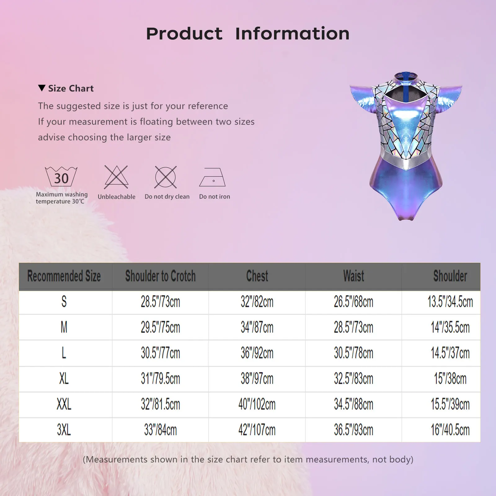 Womens Alien Robot Cosplay Leotard Metallic Shiny Bodysuit Gradient Sequins Front Cutout Fly Sleeve Moc Kneck Carnival Dress Up view 5