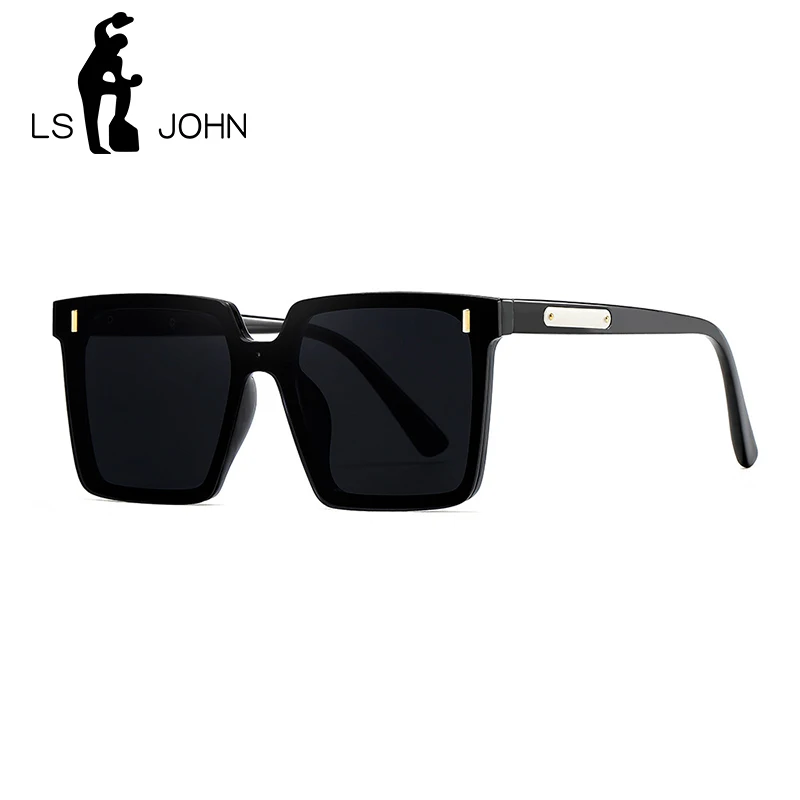 

LS JOHN New Luxury Polarized Sunglasses Women Brand Designer Square Oversized Sun glasses Men Black UV400 Protection Eyewear