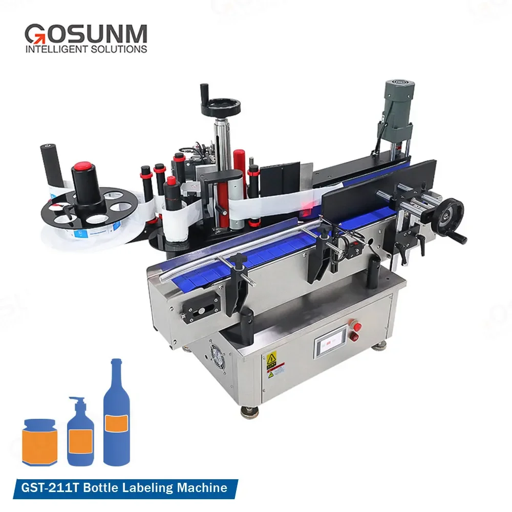 GOSUNM New Portable Desk Label Sticker Machine for Wine Bottle Cosmetic Bottle Jar Can Bottle Automatic Labeling Machine