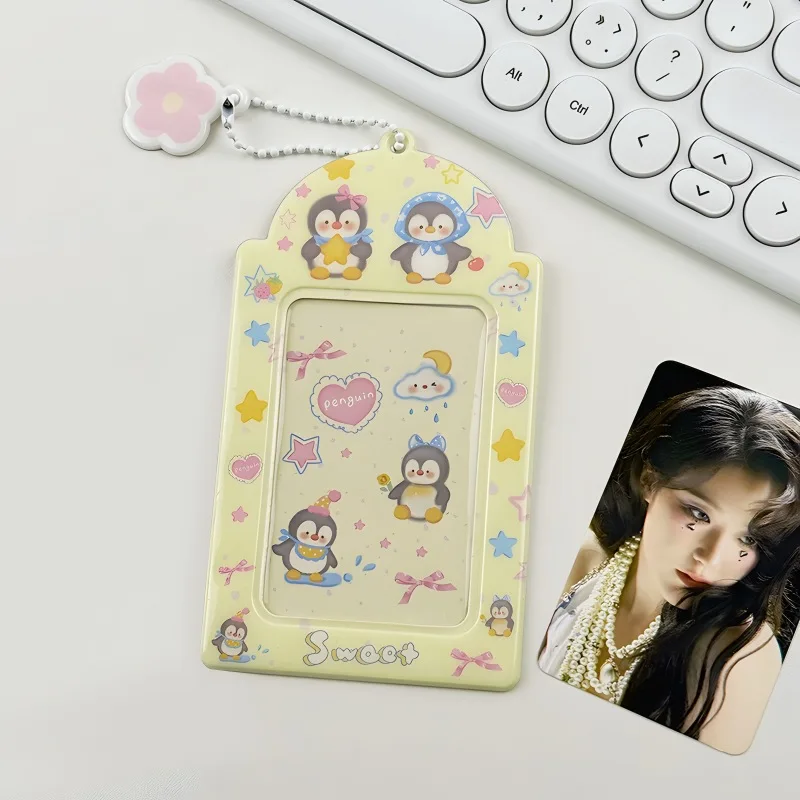 

Kawaii Penguin Card Case PVC ID Holder 3 Inch Campus Dining Card Access Pass Sleeve Celebrity Photo Protector