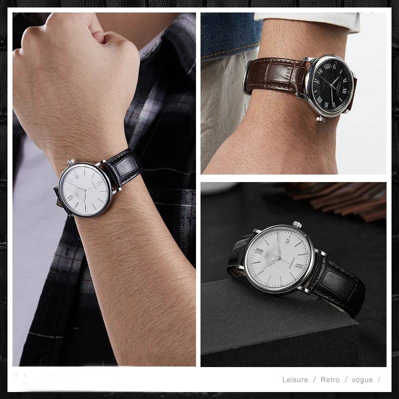 جلد العجل مربط الساعة 12 مللي متر 18 مللي متر 20 مللي متر 22 مللي متر 24 مللي متر الأشرطة مع الصلبة التلقائي فراشة مشبك الأعمال حزام (استيك) ساعة