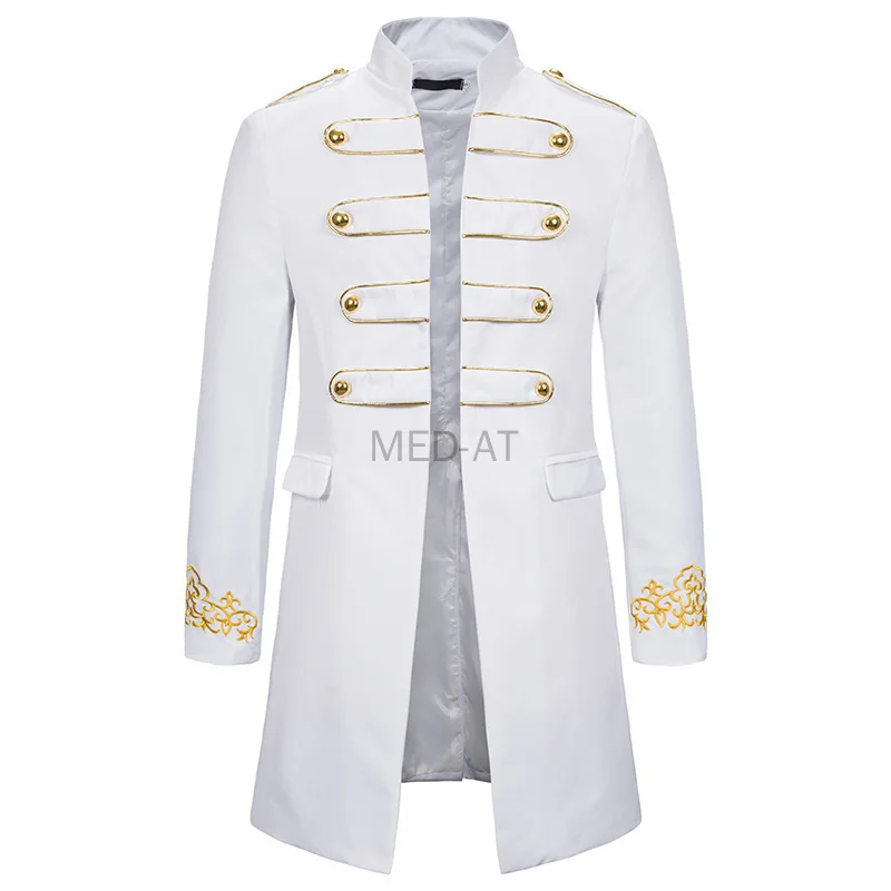 Medieval Men Military Blazer Party Uniforms Vestido Knight Prince Punk Retro Jackets Renaissance Gothic Coats Noble S-4XL