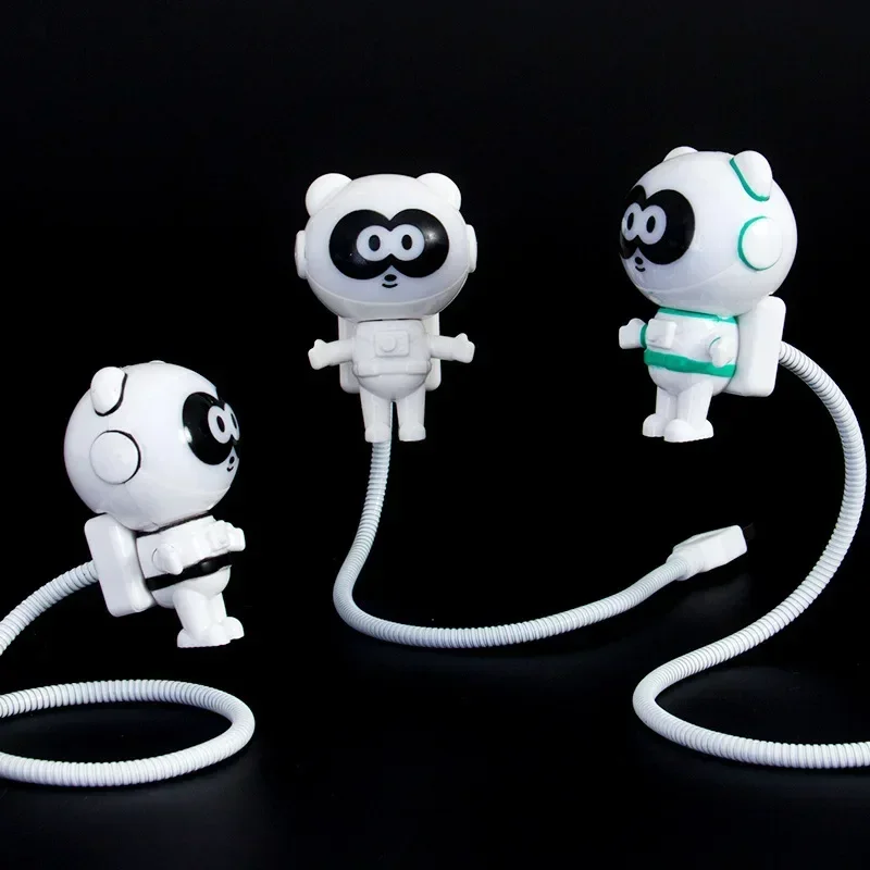 Modern Panda Astronaut Night Lights USB Interface LED Lamp Creative Light Fixture Desk Decoration Computer Bedroom Lighting