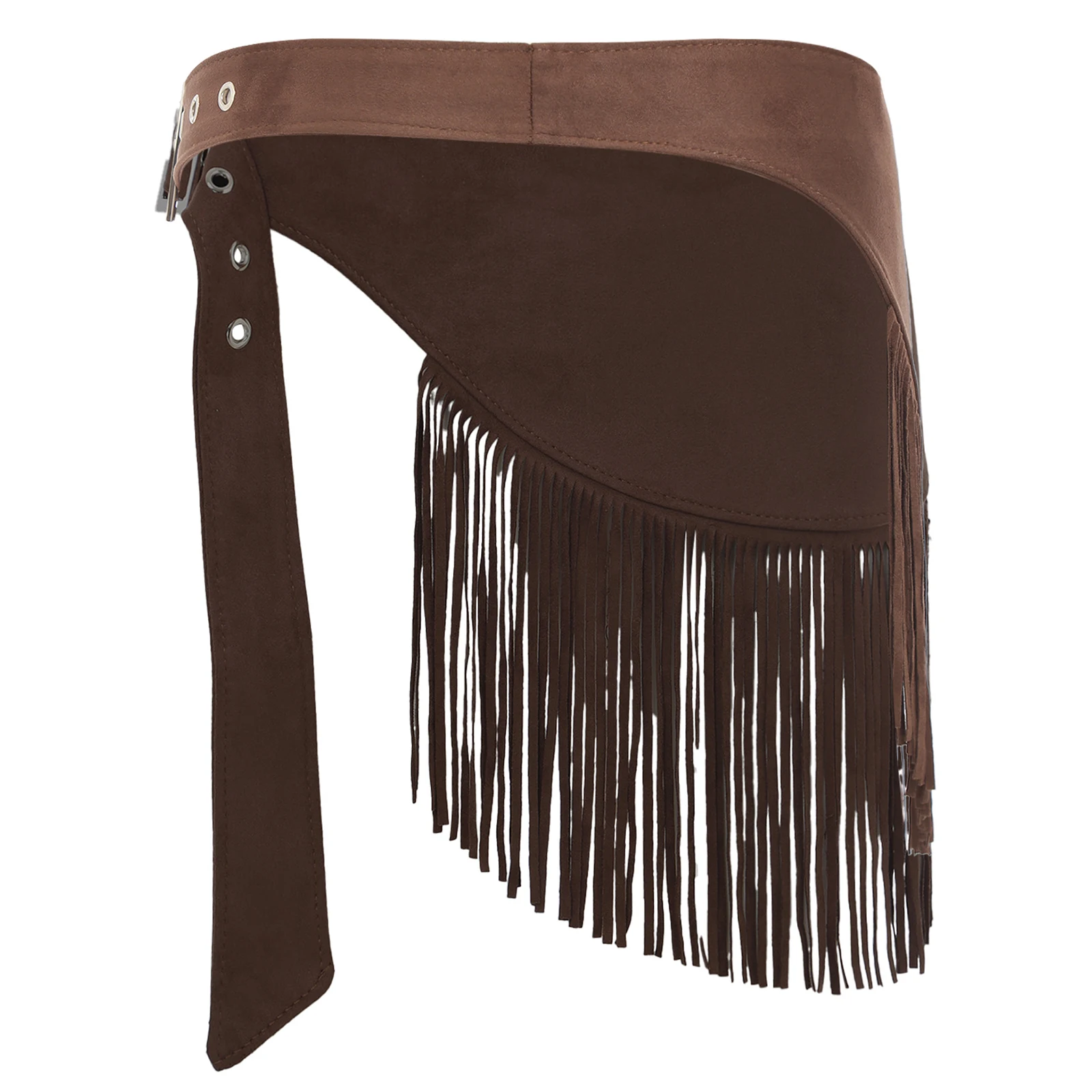 Feminino vintage cinto de cintura borla franja design irregular cinto ajustável ocidental cowboy cowgirl estilo punk acessórios traje