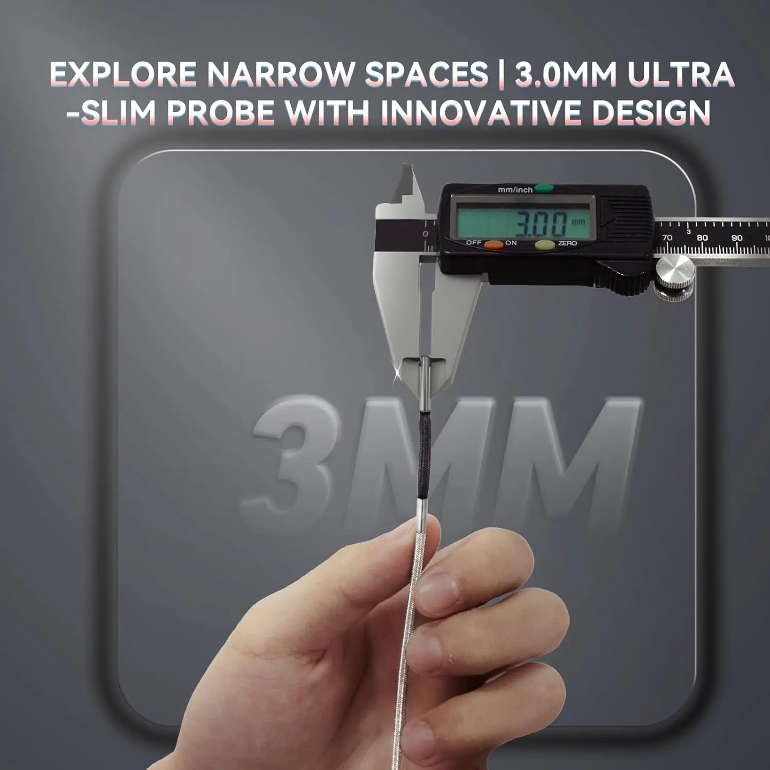 Ralcam 3mm Two-Way Articulating Borescope, 5 Inch HD Industrial Endoscope Camera Aviation Inspection Automotive Mechanics Tool