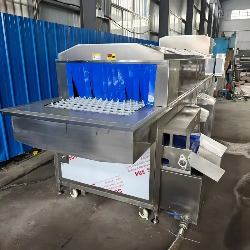 Custom Crate Washing & Drying Machine Multi-Stage Industrial Basket Cleaning Equipment with High-Speed Air Blowers