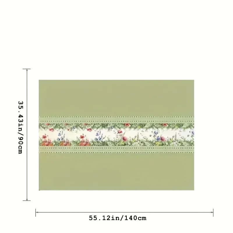 An elegant floral-print tablecloth, made of polyester fiber, is perfect for celebration events.