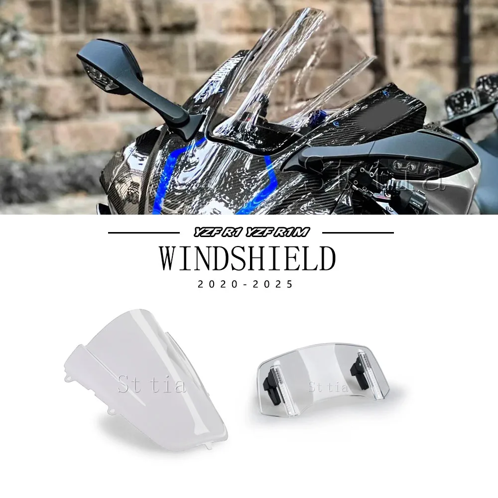 Fit For New Yamaha YZF-R1 YZF R1 YZF-R1M yzf r1 r1m 2020-2025 Double Bubble Windscreen Screen Wind Deflectors Screen Windshield