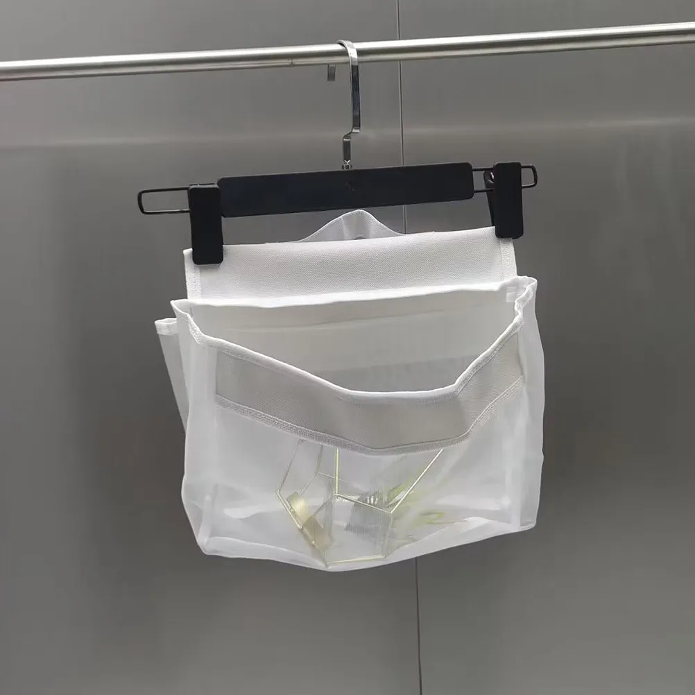 

Breathable Mesh Saddle Shape Bath Organizer Bag Wide Opening Bathtub Storage Holder for Shower Wall Kid Plaything Storage