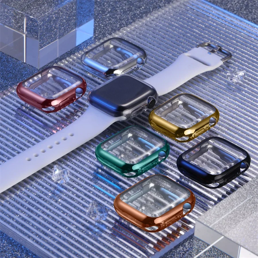 غطاء من البولي يوريثان الحراري لسلسلة ساعات أبل 9 8 SE 7 6 4 3 5 45 مللي متر-41 مللي متر 38-42-44-40 مللي متر ملحقات واقي للشاشة لسوار ساعة أبل