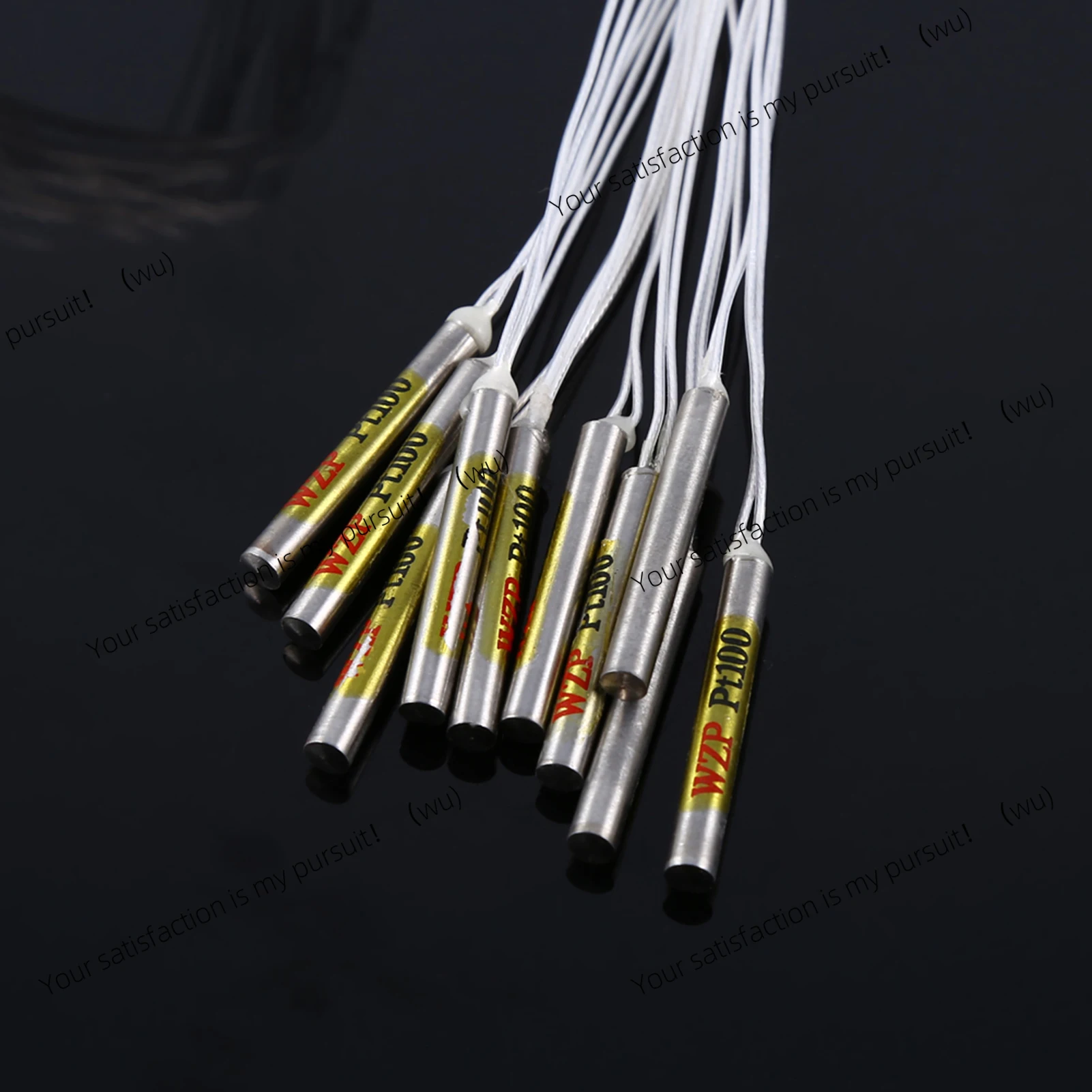 10Pcs PT100 Sensor Probe Platinum Thermal Resistance Waterproof Probe 4*30mm*50cm Micro Temperature Sensor Accessries