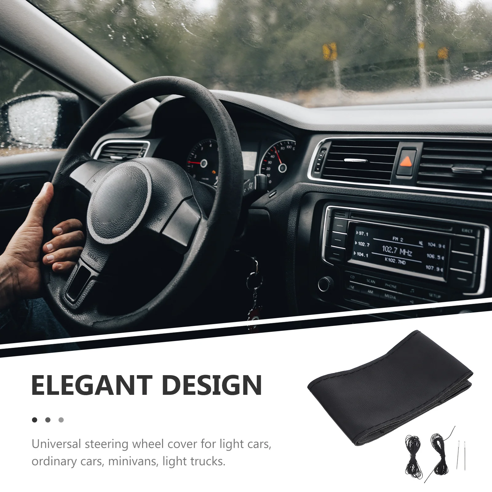 

Steering Wheel Cover Premium Durable Car Wheel Cover Universal Fit Easy Install Non Deformable Car Accessories