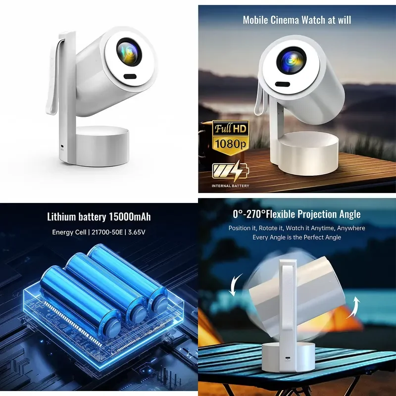 Wholesale Home Theater Smart Micro Projector 4K LCD LED 1080P 270 ° Projection AF Support WIFI, Suitable for Outdoor and
