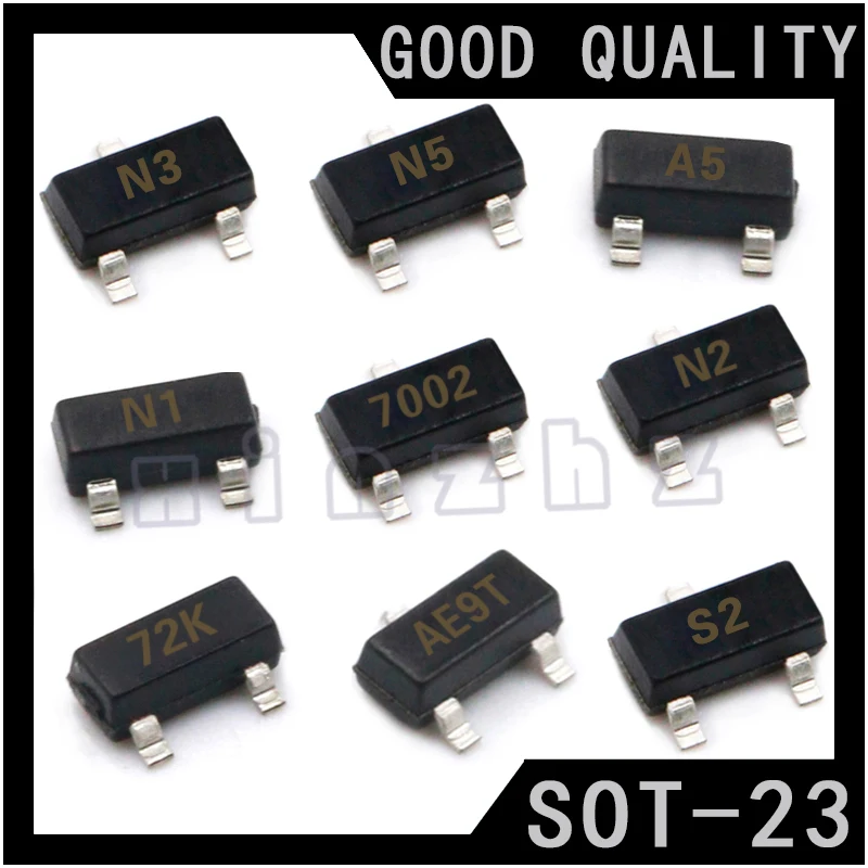 20PCS 2N7002K 2N7002 BSS138 CJ2310 CJ3400 CJ3402 CJ2306 CJ2304 CJ2312 CJ2302 CJ3134K SMD Field-effect Transistor SOT-23 New MOS