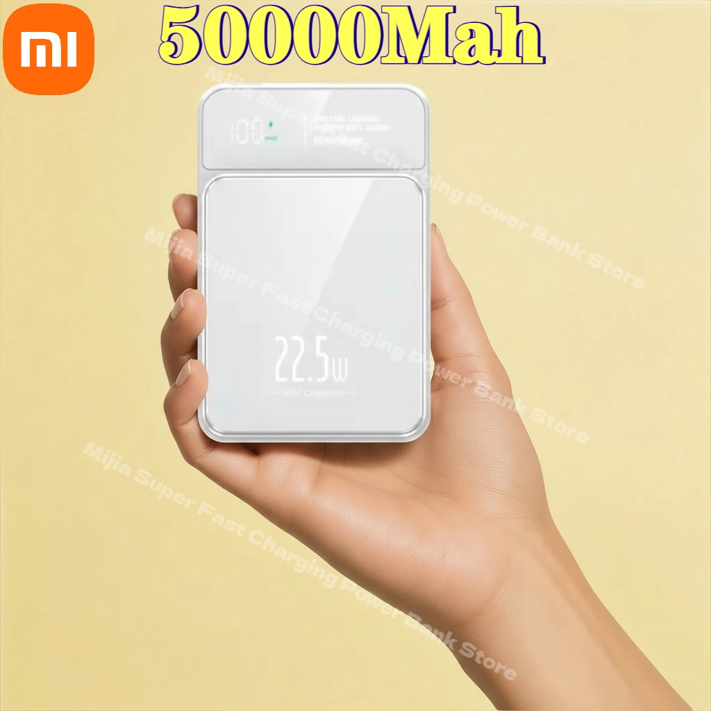 

New Xiaomi 50000mAh Magnetic Wireless Mini Power Bank 22.5W Super Fast Charging Portable Suitable for IPhone 15 16 17 Samsung