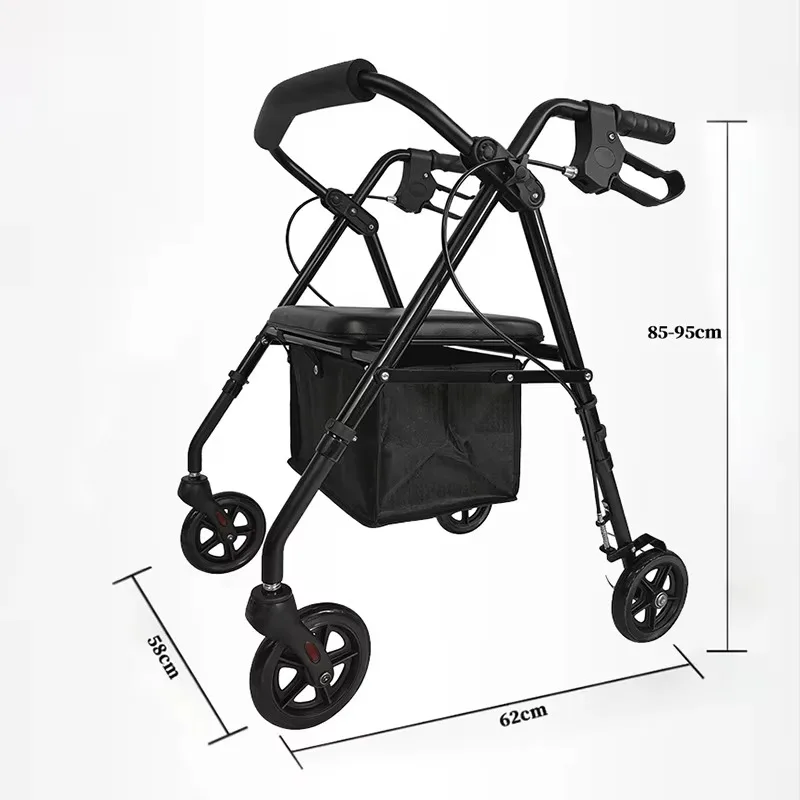 Certified walker with wheels and seat for the elderly, Class I