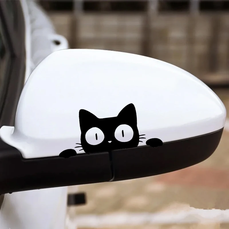 Cute Cat Car Sticker for Fuel Tank Cap Rearview Mirror Rear Window Glass Waterproof Sunscreen Cartoon Animal Sticker