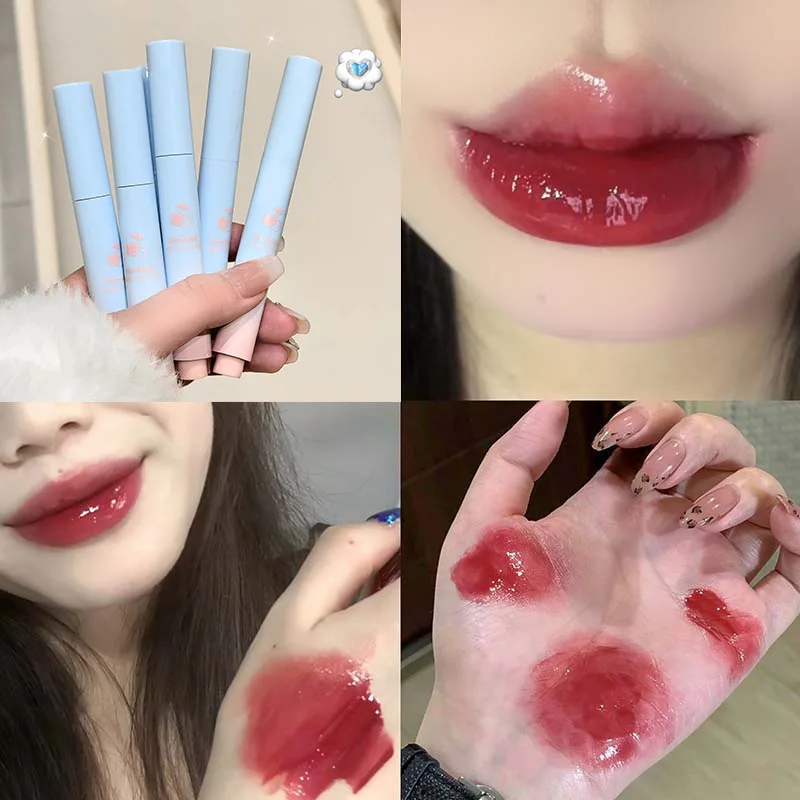 Lápiz labial hidratante de hielo brillante, esmalte de labios ligero con agua, fácil de aplicar, bálsamo labial duradero, Cosméticos de maquillaje de Corea