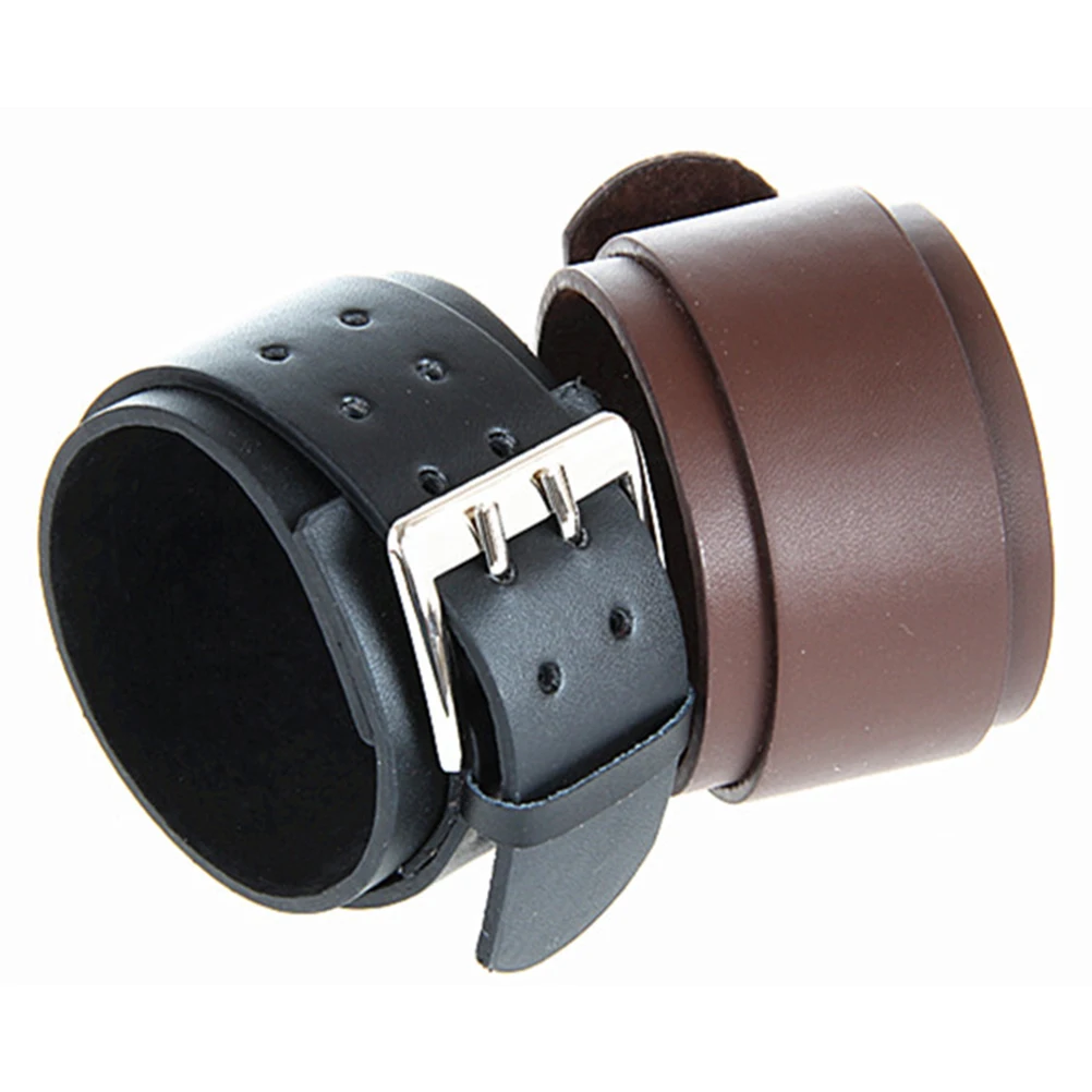 

1pc Bracelet For Men Double Layer Big Buckle Wristband Vintage Hand Chain Durable Gift Accessory Wristband