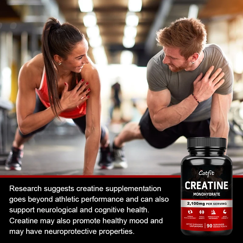 Monohydrate Creatina Capsule Whey Protein Enhance Athletic, Muscle Growth, Provide Energy For Gym, 1x 90pcs