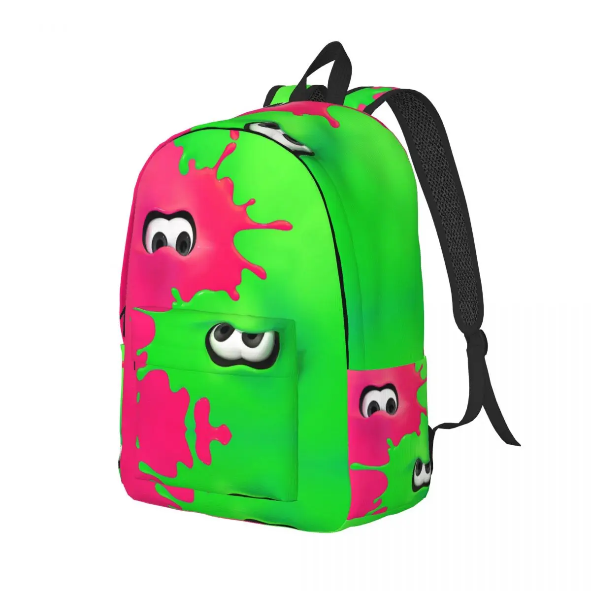 Pink Green Splatoon Octopus Backpack Elementary High College School Student Game Graffiti Bookbag Men Women Daypack Gift