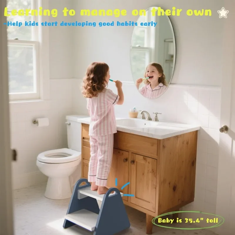 Washing table Children's foot stepping stool Baby small toilet  Anti-skid stool Wooden  Children's tiptoe anti-skid